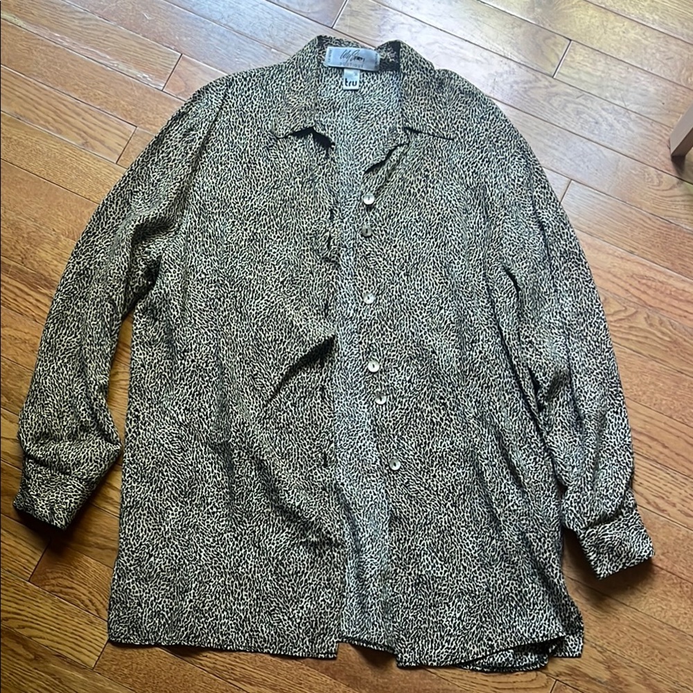 Vintage Leopard Print Button Down Shirt